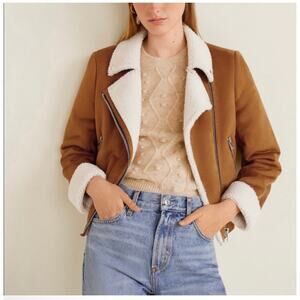 Mango faux suede/shearling jacket. Size small. Worn only a couple of times.